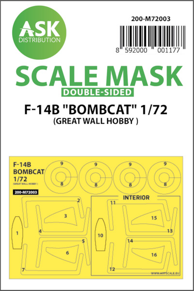 Masking Set Grumman F14B "Bombcat" (Great Wall Hobby) Double sided 200-M72003