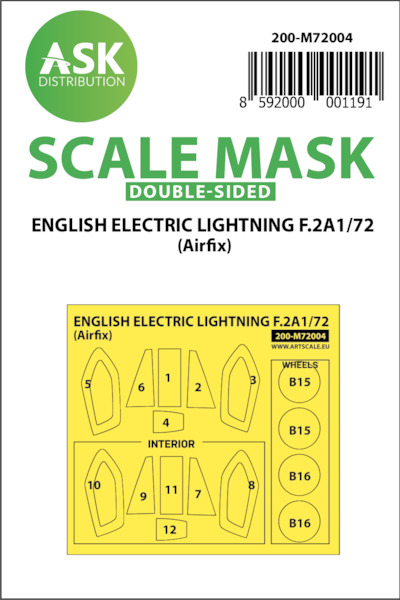 Masking Set English Electric Lightning F2A (Airfix) Double sided 200-M72004