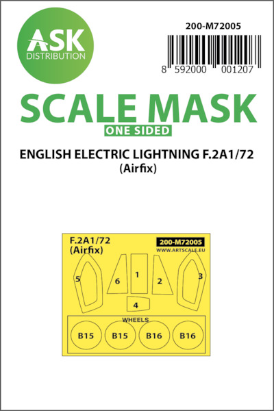 Masking Set English Electric Lightning F2A (Airfix) Single sided 200-M72005