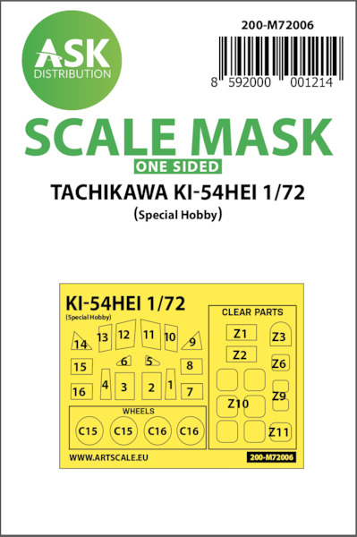 Masking Set Tachikawa Ki54 Hei (Special Hobby) Single sided  200-M72006