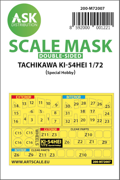 Masking Set Tachikawa Ki54 Hei (Special Hobby) Double sided  200-M72007