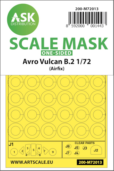 Masking Set Avro Vulcan B2 (Airfix) Single sided 200-M72013