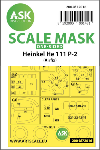 Masking Set Heinkel He111P-2 (Airfix) Single sided 200-M72016