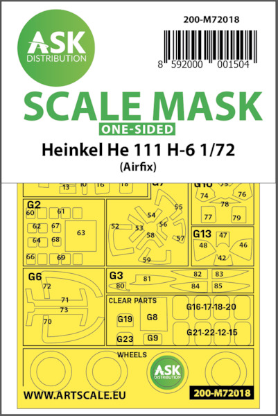 Masking Set Heinkel He111H-6 (Airfix) Single sided  200-M72018