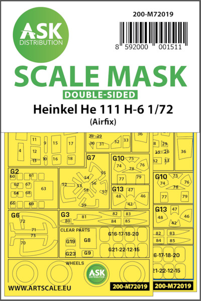 Masking Set Heinkel He111H-6 (Airfix) Double sided  200-M72019