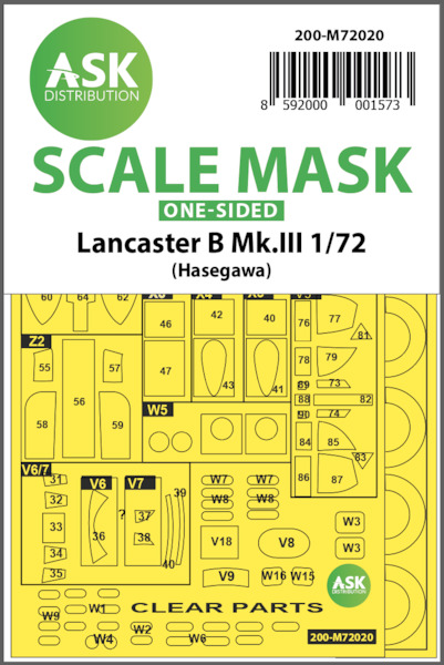 Masking Set Lancaster MKIII (Hasegawa) Single sided  200-M72020