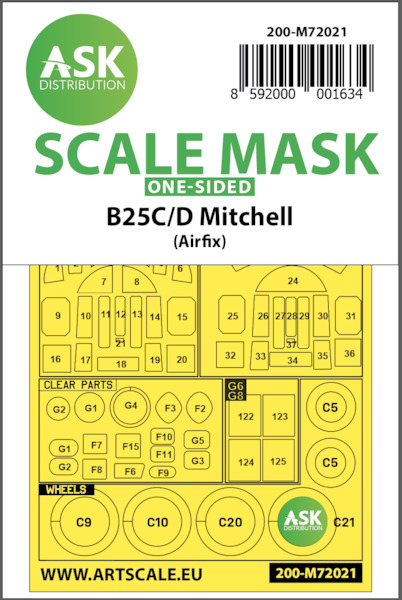 Masking Set B25C/D Mitchell (Airfix) Single sided 200-M72021