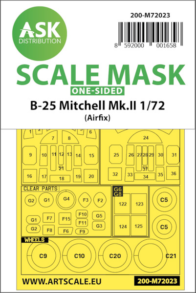 Masking Set Mitchell MKII (Airfix) Single sided (B25)  200-M72023