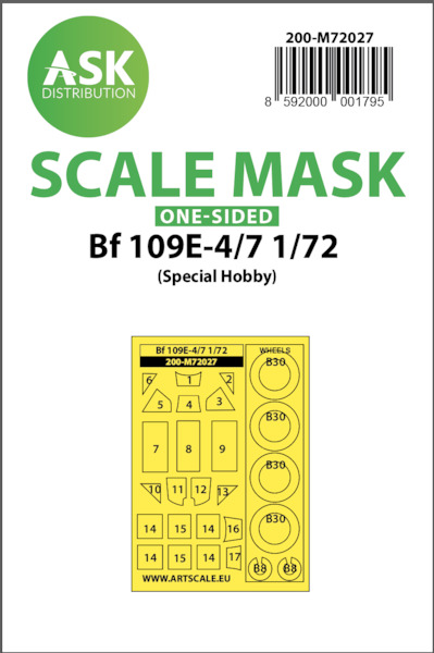 Masking Set Messerschmitt BF109E-4/7  (Special Hobby) Single sided  200-M72027