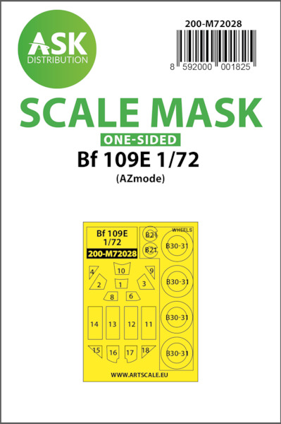 Masking Set Messerschmitt BF109E  (AZ Model) Single sided  200-M72028