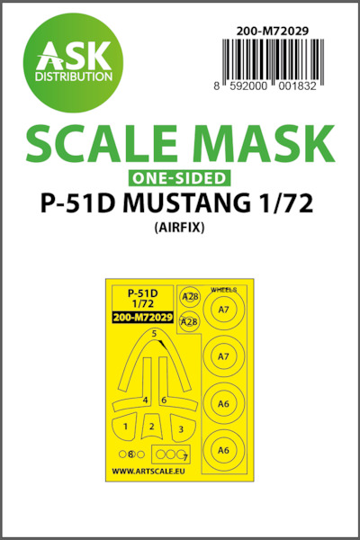 Masking Set P51D Mustang (Airfix) Single sided 200-M72029