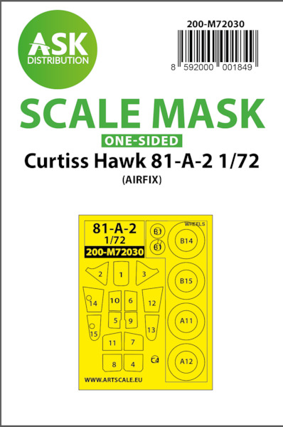 Masking Set Curtiss Hawk 81A-2 (Airfix) Single sided  200-M72030