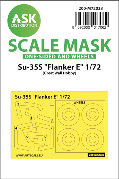 Masking Set Sukhoi Su35S Flanker E (Great Wall Hobby) Single sided  200-M72038