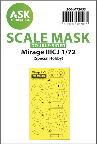Masking Set Mirage IIICJ Canopy and wheels (Special Hobby) Double sided 200-M72053