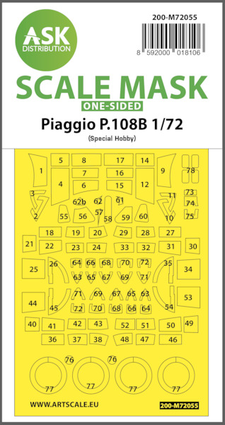 Masking Set Piaggio P108B " Glasparts and wheels (Special Hobby) Single sided 200-M72055