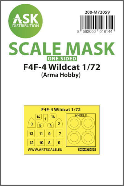 Masking Set F4F-4 Wildcat Canopy & Wheels (Arma Hobby) Single sided  200-M72059