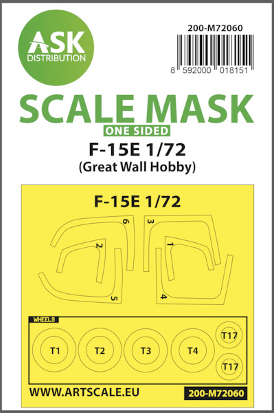 Masking Set F15E Strike Eagle canopy and wheels (Great Wall Hobby) Single sided 200-M72060