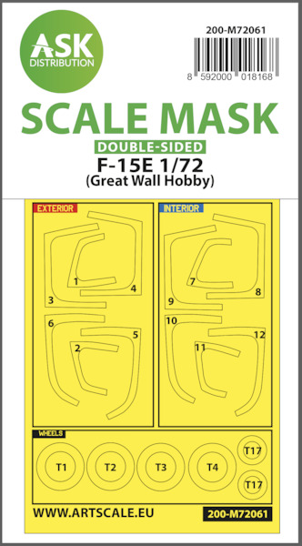 Masking Set F15E Strike Eagle canopy and wheels (Great Wall Hobby) Double sided 200-M72061