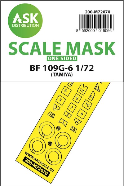 Masking Set Messerschmitt BF109G-6 Canopy and wheels (Tamiya) Single Sided 200-M72070