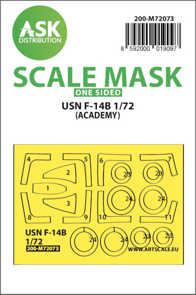 Masking Set F14B Tomcat  Canopy and wheels (Academy) Single Sided  200-M72073