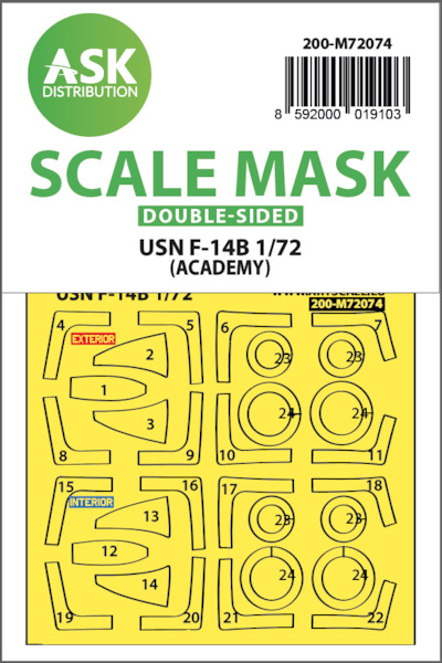 Masking Set F14B Tomcat  Canopy and wheels (Academy) Double Sided  200-M72074