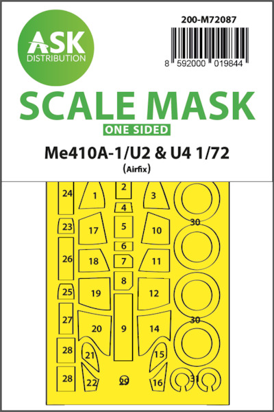 Masking Set Messerschmitt Me410A-1/U-2 & U4 (Airfix) Single Sided 200-M72087