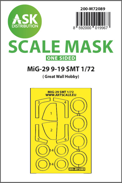 Masking Set Mikoyan MiG29SMT 9-19 Fulcrum (Great Wall Hobby) Single Sided 200-M72089