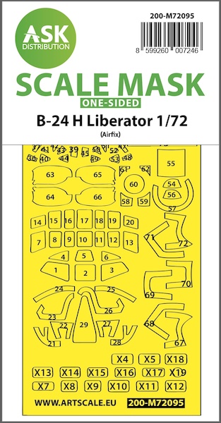Masking Set B24H Liberator (Airfix) Single Sided 200-M72095