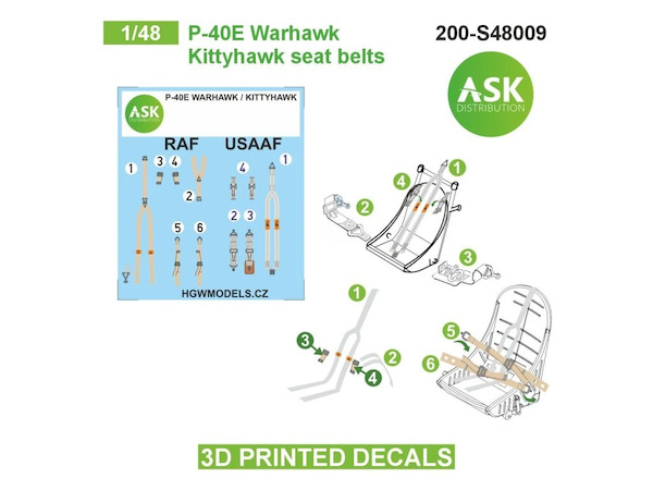 Curtiss P40E Warhawk Seat Belts 200-S48009