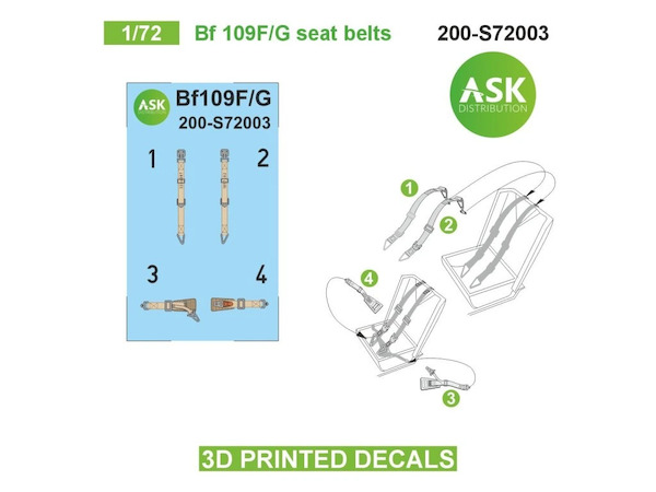 Messerschmitt BF109F/G Seat Belts  200-S72003