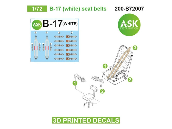 B17 Flying Fortress (white) Seat Belts 200-S72007