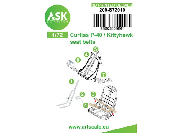 Curtiss P40 / Kittyhawk Seat Belts 200-S72010