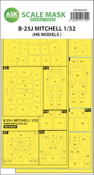 B25J Mitchell Masking set (HK models) Double Sided 200-M32034