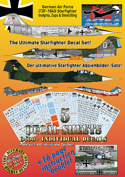 Lockheed (T)F104G Starfighter (Luftwaffe & Marine General stencilling only) ASD7217