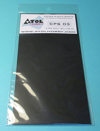 Colour Plastic sheet 180x100mm - Black 0,3mm thick (2x)  CPS03