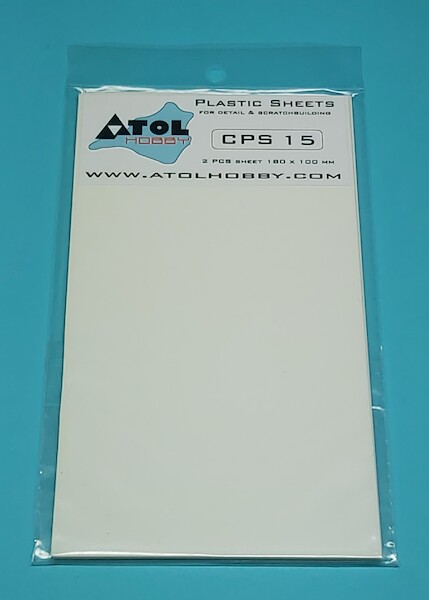 Colour Plastic sheet 180x100mm - White 1,5mm thick (2x)  CPS15