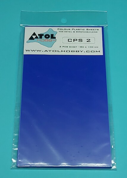 Colour Plastic sheet 180x100mm - Blue 2mm thick (2x) CPS2