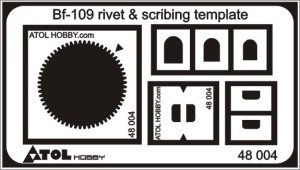 Messerschmitt BF109 rivet and scribing template PE32001