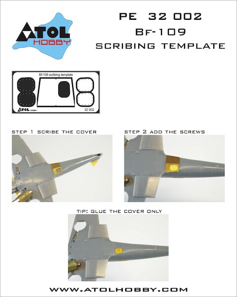 Messerschmitt Bf109 scribing template PE32002
