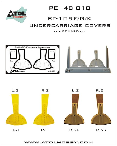 Detailed Messerschmitt BF109F/G/K Undercarriage covers (Eduard) PE48010