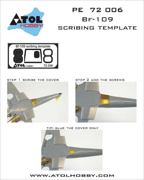 Messerschmitt Bf109 scribing template PE72006