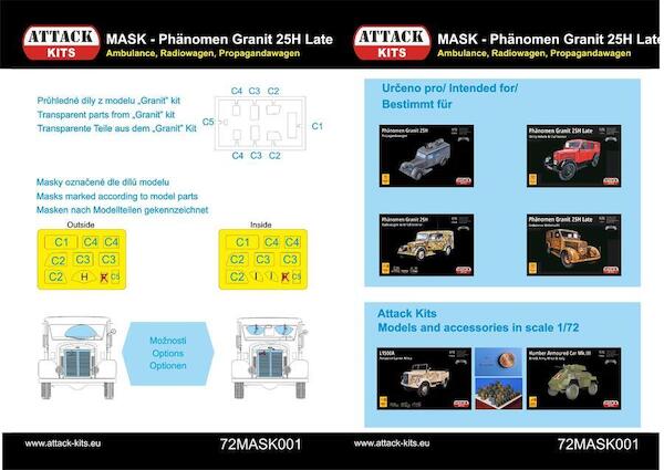 Mask for Phnomen Granit 25H Radiowagen, Ambulance and Radiowagen (ATTACK)  72MASK001