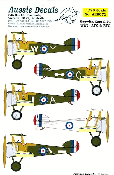 Sopwith Camel F1 (WW1 AFC and RFC) A28071