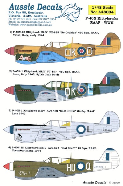 Curtiss P40N Kittyhawk (RAAF) A48004