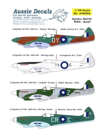 Supermarine Spitfire MKVIII (WW2 RAAF) A48048