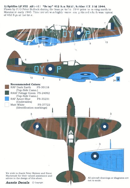 Supermarine Spitfire MKVIII (WW2 RAAF) A72048