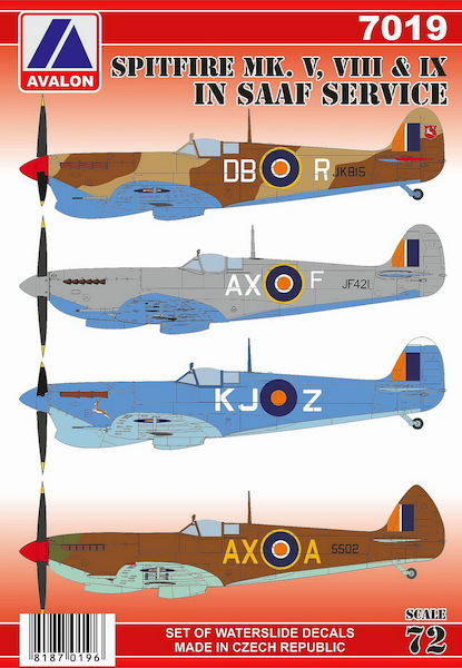Spitfire MKV, MKVIII, MKIX in South African AF (SAAF) Service 7019