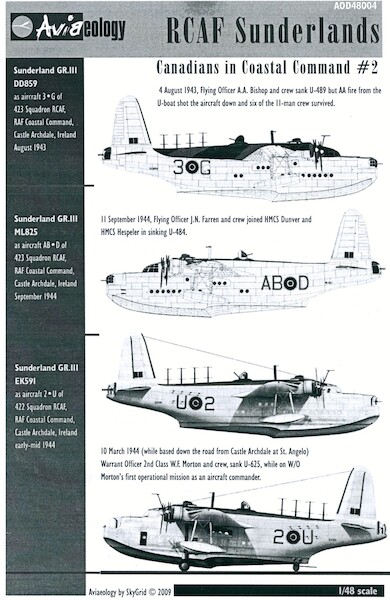 RCAF Sunderlands, Canadians in Coastal Command part 2  aod48004