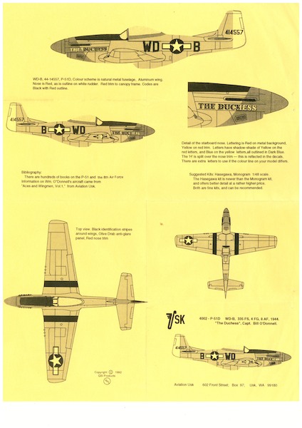 P51D (8AF,4FG,335FS,The Duchess, Capt Bill O`Donnell) 4002