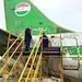 Keychain made of: Republic of Niger Boeing 737-200 - 5U-BAG (Light Green)  5U-BAG L-GRN